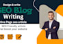 provide SEO blog writing, copywriting and content writing